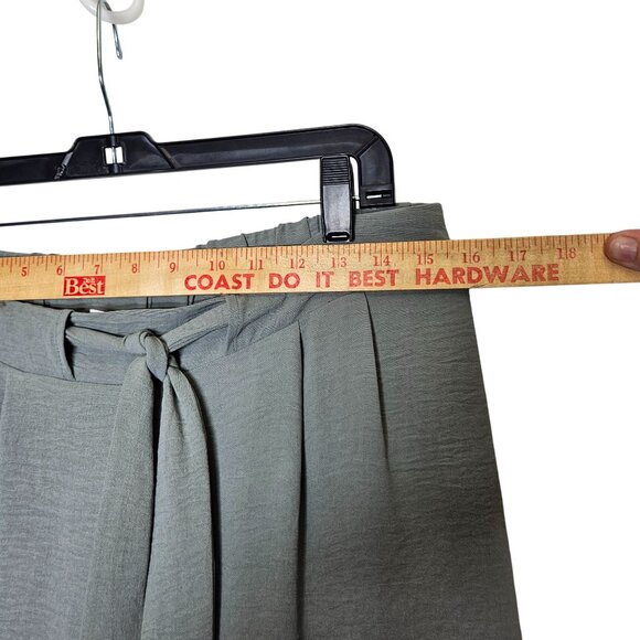 Caracilia Gray High-Waisted Pants Wide‎ Leg Pull On Tie Waist L Beachy Work - Picture 8 of 11